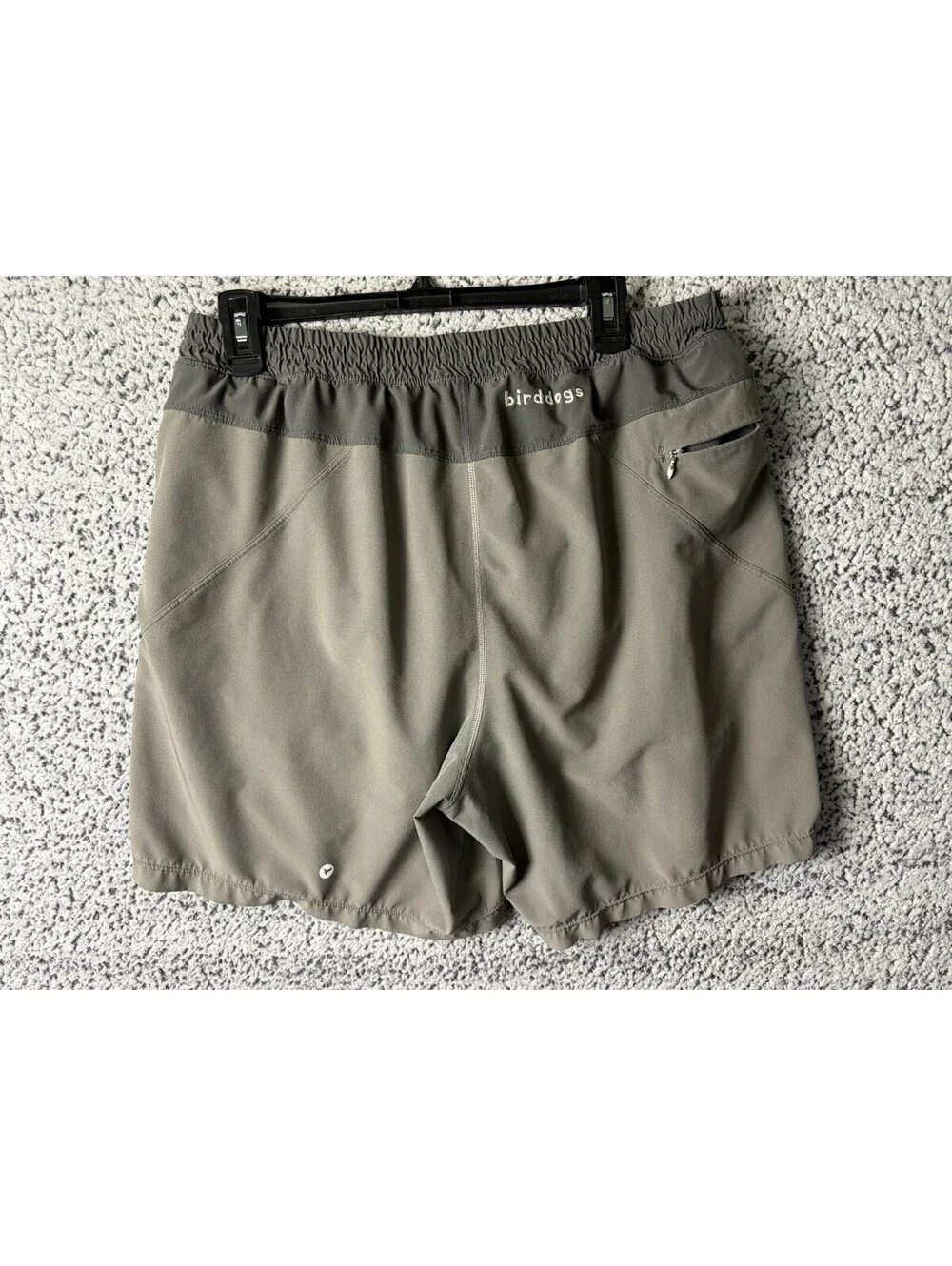 Birddogs Mens XL Boom Classic Shorts Gray Khaki Built In Liner Athletic Gym
